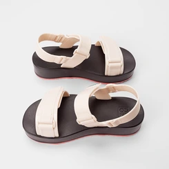 Sandália Feminina Zaxy Flatform Tiras Contato Off White