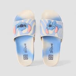 Slide Infantil Zaxy Stitch Azul & Off White