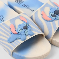 Slide Infantil Zaxy Stitch Azul & Off White
