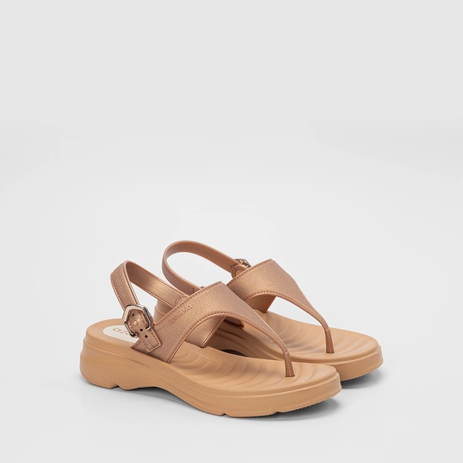 Sandália Feminina Azaleia Plataforma Gliiter Rose Gold