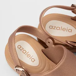 Sandália Feminina Azaleia Plataforma Gliiter Rose Gold