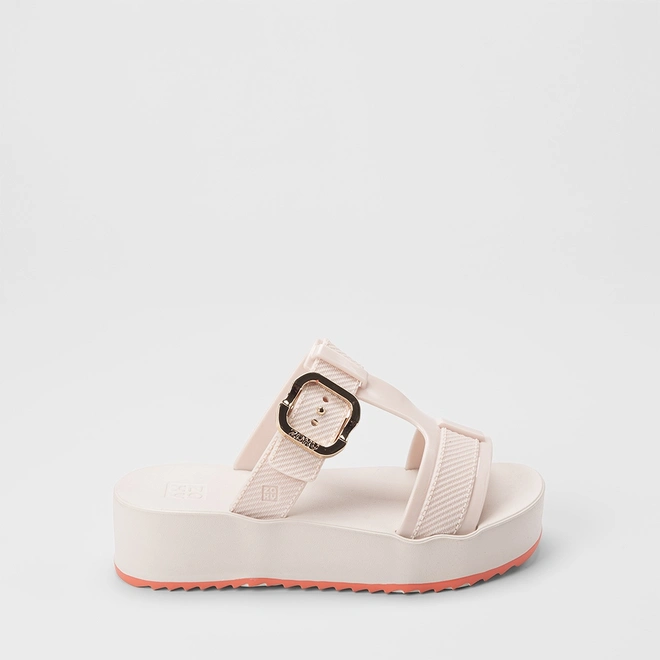 Tamanco Feminino Zaxy Plataforma Enfeite Fivela Off White