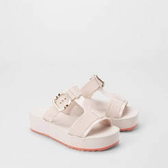 Tamanco Feminino Zaxy Plataforma Enfeite Fivela Off White