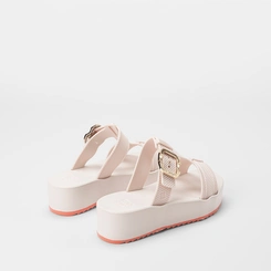 Tamanco Feminino Zaxy Plataforma Enfeite Fivela Off White