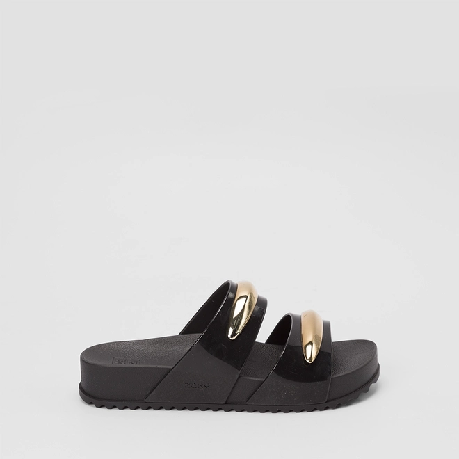 Tamanco Feminino Zaxy Detalhe Bold Preto