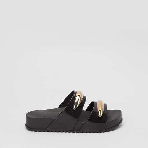 Tamanco Feminino Zaxy Detalhe Bold Preto