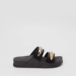 Tamanco Feminino Zaxy Detalhe Bold Preto