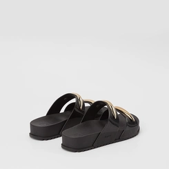 Tamanco Feminino Zaxy Detalhe Bold Preto