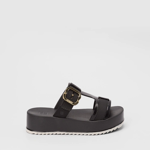 Tamanco Feminino Zaxy Plataforma Enfeite Fivela Preto