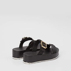 Tamanco Feminino Zaxy Plataforma Enfeite Fivela Preto