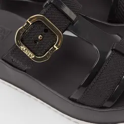 Tamanco Feminino Zaxy Plataforma Enfeite Fivela Preto