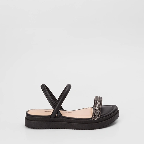 Sandália Feminina Dakota TIras Strass Preto