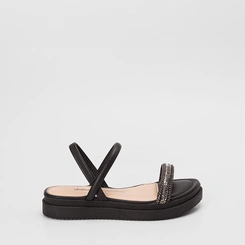 Sandália Feminina Dakota TIras Strass Preto