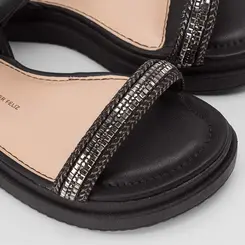 Sandália Feminina Dakota TIras Strass Preto