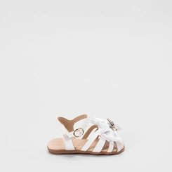 Sandália Bebê Molekinha Detalhe Laço & Pedraria Branco