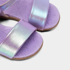 Sandália Bebê Molekinha Tira Larga Holográfico Roxo
