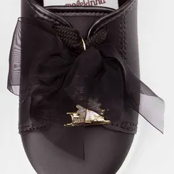 Tênis Casual Infantil Molekinha Detalhe Laço & Pingentes Preto