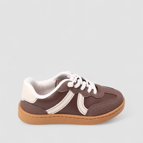 Tênis Casual Infantil Molekinha Recortes Glitter Marrom