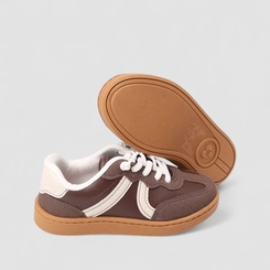 Tênis Casual Infantil Molekinha Recortes Glitter Marrom