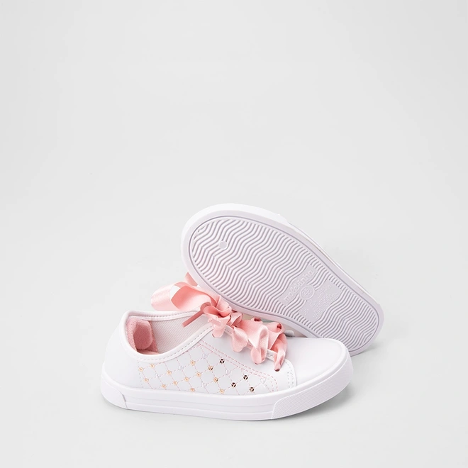 Tênis Casual Infantil Molekinha Detalhe Laço Branco