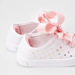 Tênis Casual Infantil Molekinha Detalhe Laço Branco