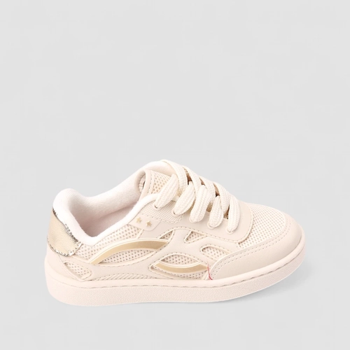 Tênis Infantil Molekinha Detalhe Metalizado Off White