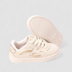 Tênis Infantil Molekinha Detalhe Metalizado Off White