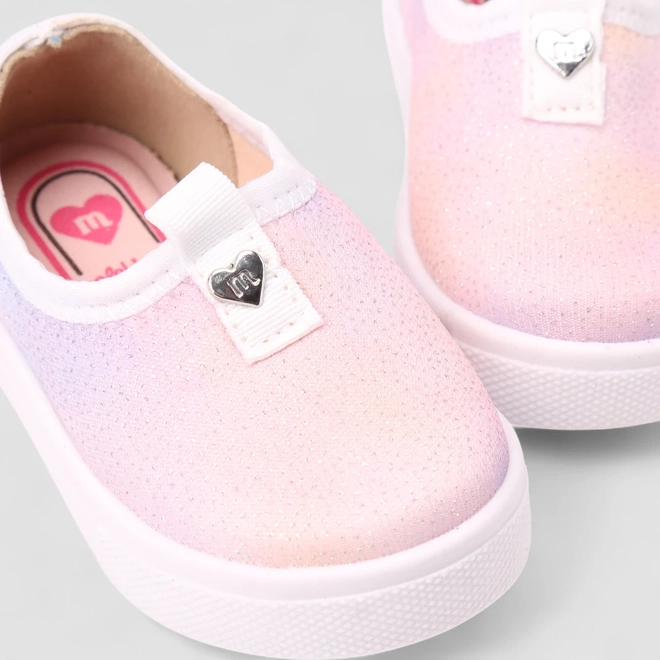 Slip On Infantil Molekinha Calce Fácil Glitter Rosa