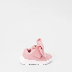 Tênis Casual Bebê Molekinha Tira Contato Enfeite Laço Rosa