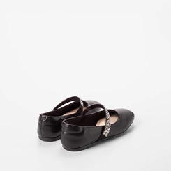 Sapatilha Boneca Infantil Molekinha Tira Pedraria Preto