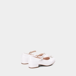 Sapatilha Boneca Infantil Molekinha Detalhe Flor & Pedraria Branco
