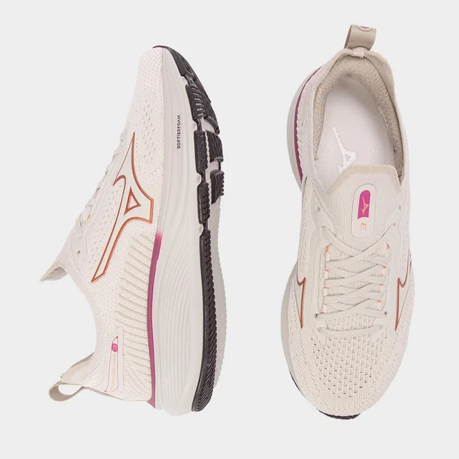 Tênis Esportivo Feminino Mizuno Cool Ride 3 Off White