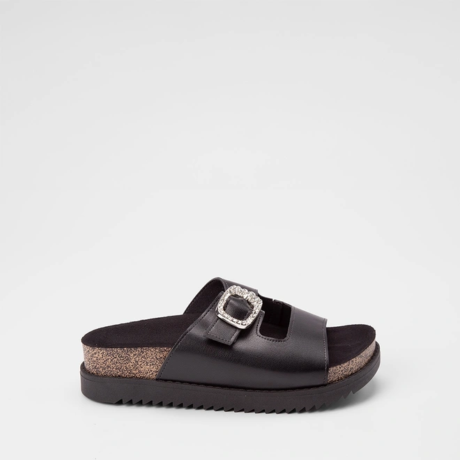 Tamanco Feminino Moleca Enfeite Fivela & Pedraria Preto