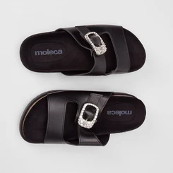 Tamanco Feminino Moleca Enfeite Fivela & Pedraria Preto