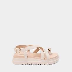 Sandália Feminina Modare Ultraconforto Tiras Cruzadas Detalhe Bold Off White