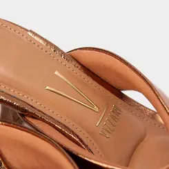 Tamanco Feminino Vizzano Salto Fino Metalizado Bronze