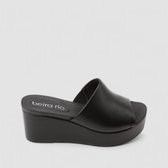 Tamanco Feminino Beira Rio Plataforma Napa Preto