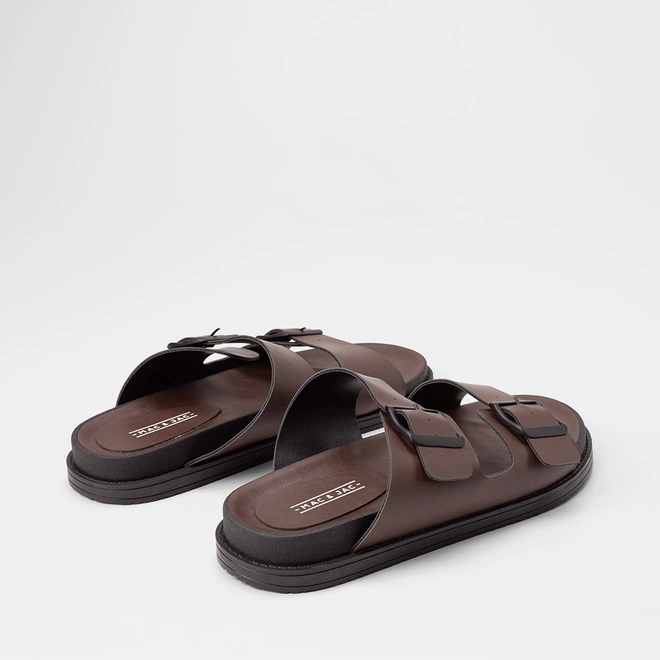 Sandália Masculina Mac & Jac Tira Dupla Fivela Marrom