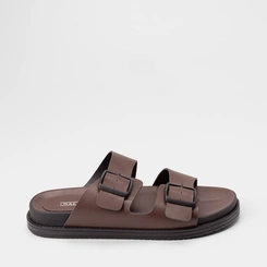Sandália Masculina Mac & Jac Tira Dupla Fivela Marrom