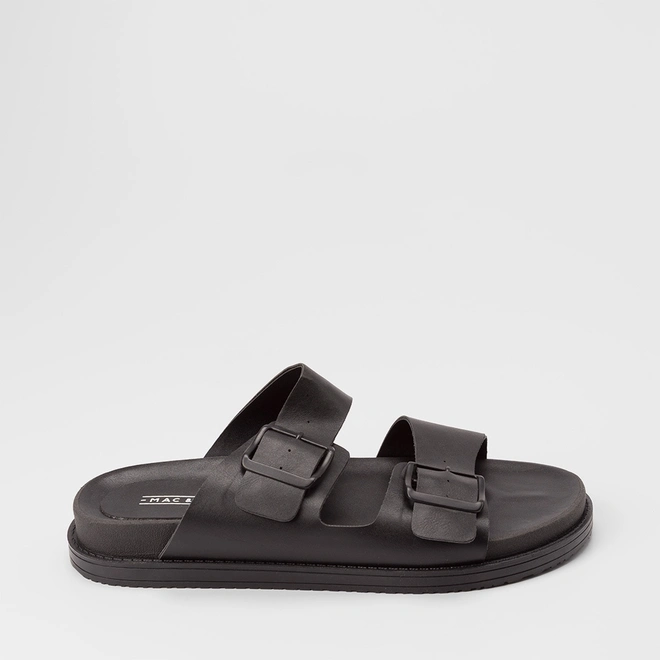 Sandália Masculina Mac & Jac Tira Dupla Fivela Preto