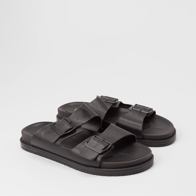 Sandália Masculina Mac & Jac Tira Dupla Fivela Preto