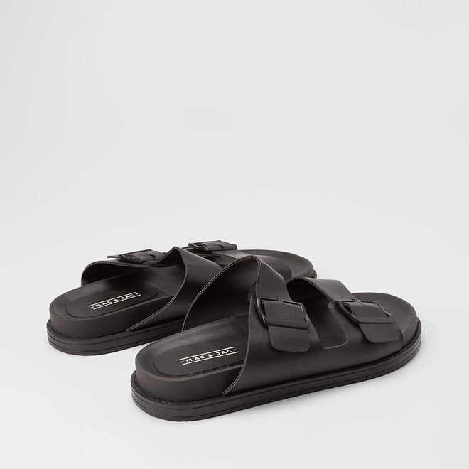 Sandália Masculina Mac & Jac Tira Dupla Fivela Preto
