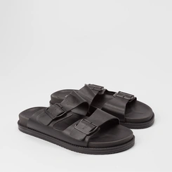 Sandália Masculina Mac & Jac Tira Dupla Fivela Preto