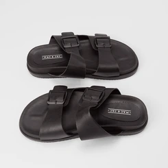 Sandália Masculina Mac & Jac Tira Dupla Fivela Preto