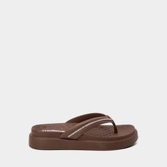 Tamanco Feminino Moleca Detalhe Strass Marrom