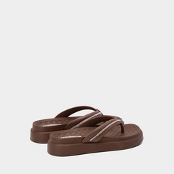 Tamanco Feminino Moleca Detalhe Strass Marrom
