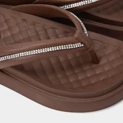 Tamanco Feminino Moleca Detalhe Strass Marrom