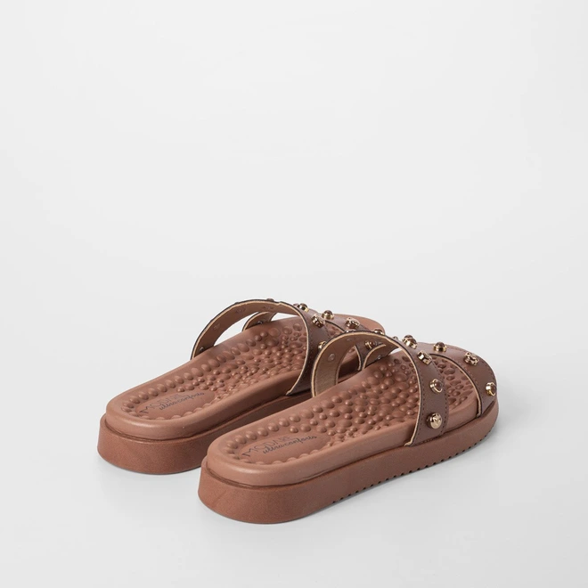 Tamanco Feminino Modare Ultraconforto Detalhe Tachas Marrom