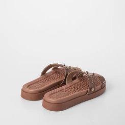 Tamanco Feminino Modare Ultraconforto Detalhe Tachas Marrom