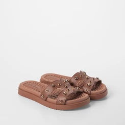 Tamanco Feminino Modare Ultraconforto Detalhe Tachas Marrom